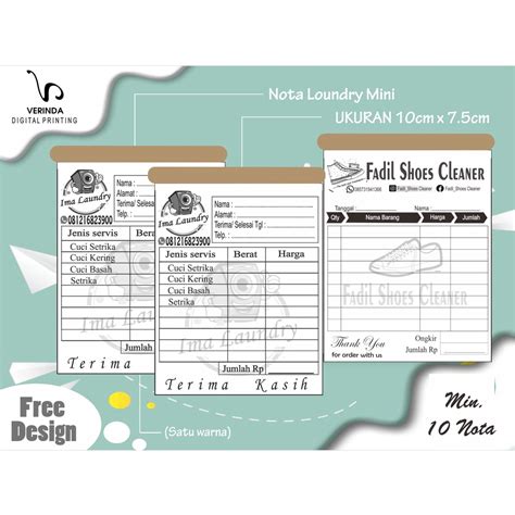 Jual Buku Nota Laundry Kecil 2 Ply NCR Polos Nota Olshop Nota Kontan