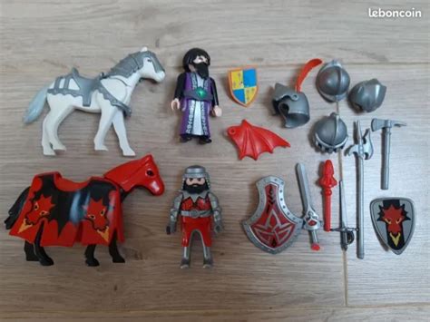 LOT PLAYMOBIL CHEVALIERS dragon médiéval armes epee hallebarde hache