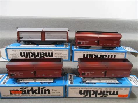 MÄRKLIN H0 4624 4633 Güterwagen Set 4 teilig Selbstentladewagen u a