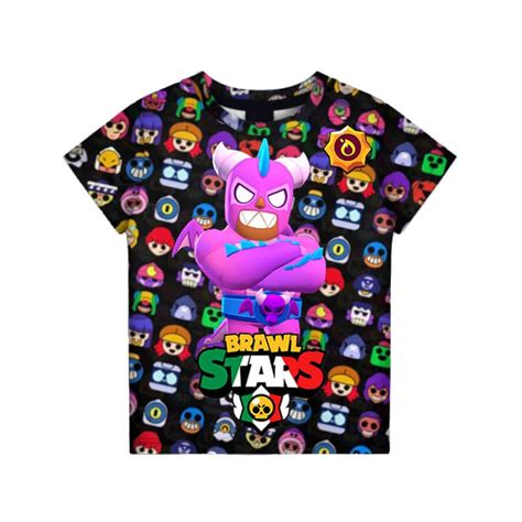 Brawl Stars T Shirt El Dragon Rosado T Shirts El Fuego Étoiles De Bagarre