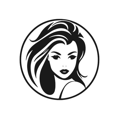 Premium Vector A Logo Of Girl In Circle Icon Woman Vector Silhouette