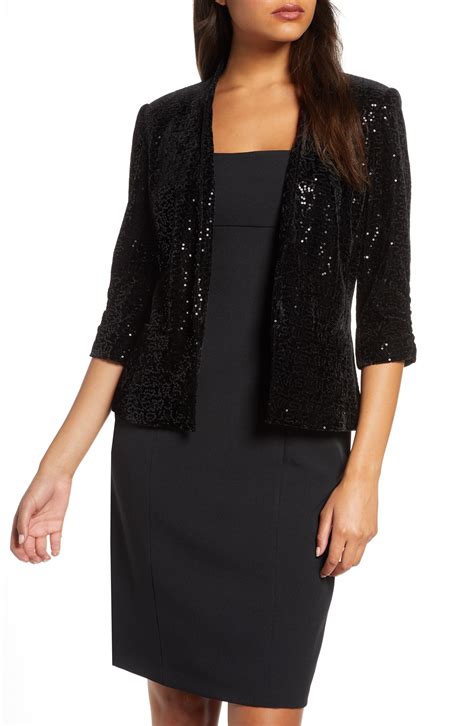 Eliza J Sequin Ruched Sleeve Blazer 76 Nordstrom Lookastic