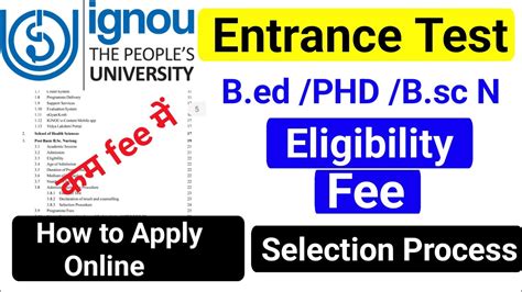 Ignou B Ed Entrance Test Ignou Released B Ed Entrance Exam Form