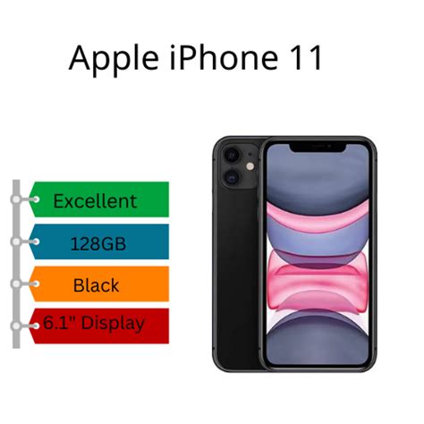 Buy Apple Iphone 11 128gb Black Excellent Refurbished Mydeal