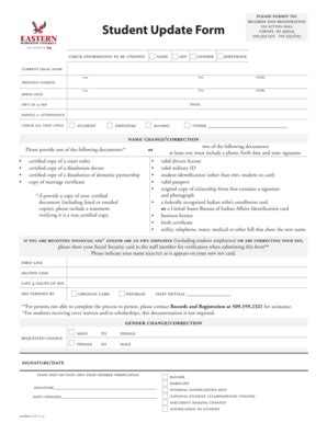 Fillable Online Access Ewu Student Update Form EWU Access Home