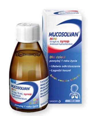 Mucosolvan Mini syrop 15mg 5ml 100 ml Kaszel Przeziębienie i grypa