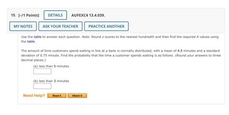 Solved 15 1 Points DETAILS AUFEXC4 13 4 039 MY NOTES Chegg