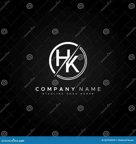 Letra Abstracta Logotipo De Hk Plantilla De Monograma Inicial Para