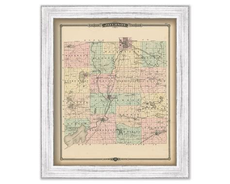 Jefferson County Wisconsin Map Replica Or Genuine Original