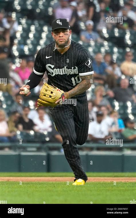 Chicago White Sox Third Baseman Yoan Moncada Looks To Throw To First