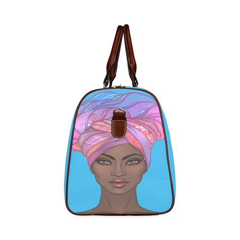 African American Woman Gele Wrap Small Travel Bag Handbag Etsy