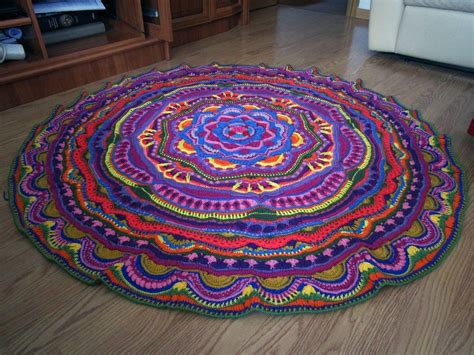 Mandala Tapestry Crochet Round Rug Boho Wall Hanging Etsy Tapestry