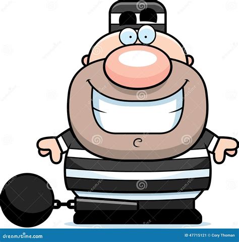 Smiling Cartoon Prisoner stock vector. Illustration of stripes - 47715121