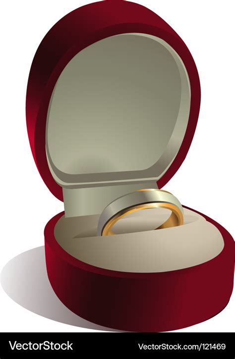 Wedding Ring In Box Royalty Free Vector Image Vectorstock