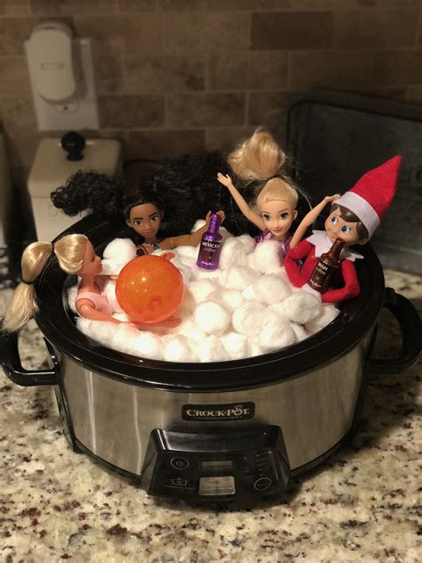 Elf On The Shelf Hot Tub Party Elf On The Shelf Awesome Elf On The Shelf Ideas Elf Fun