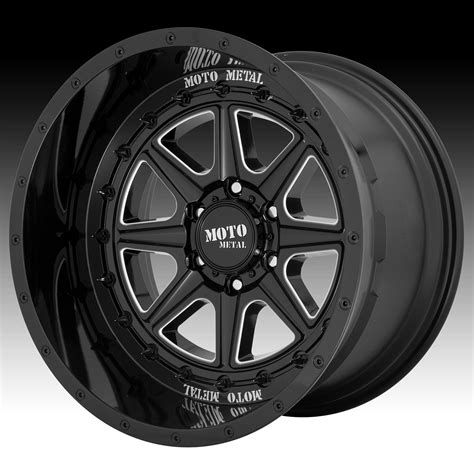 Moto Metal Mo Phantom Gloss Black Milled Custom Wheels Rims Mo