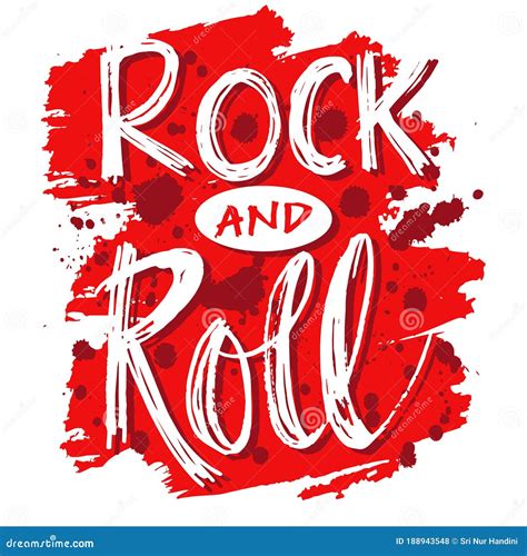 Rock N Roll Hand Lettering Typography Stock Illustration Illustration