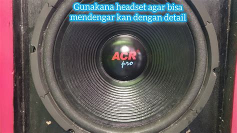 Tes Karakter Suara Speaker Acr Pro Inch Youtube