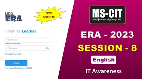 MS CIT ERA Session 8 English Mscit IT Awareness Era Session 8