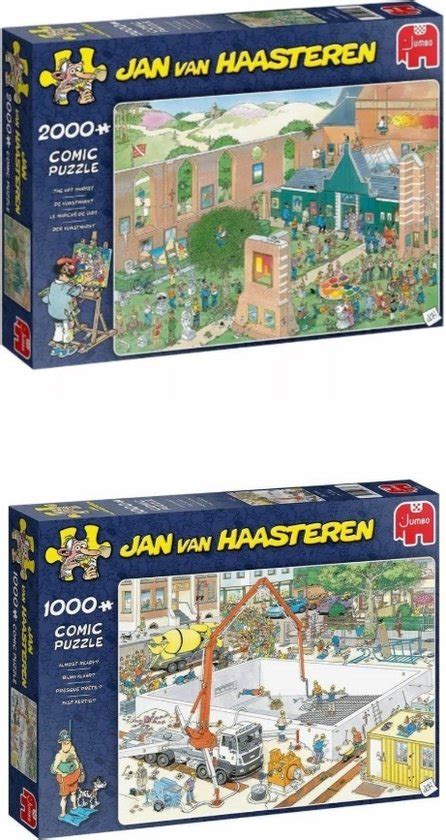 Jan Van Haasteren Puzzelset De Kunstmarkt Stukjes Bijna