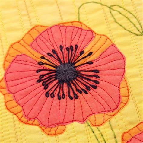 Poppies Quilt Pattern Etsy UK In 2024 Quilt Patterns Flower Quilts