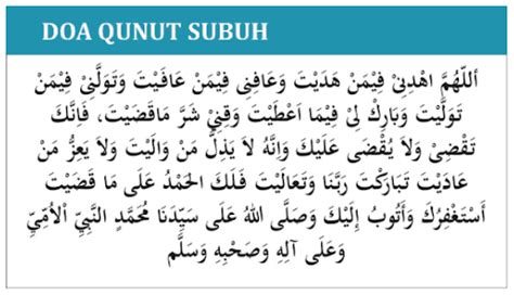 Pengertian Doa Qunut Subuh Bacaan Dan Tata Cara