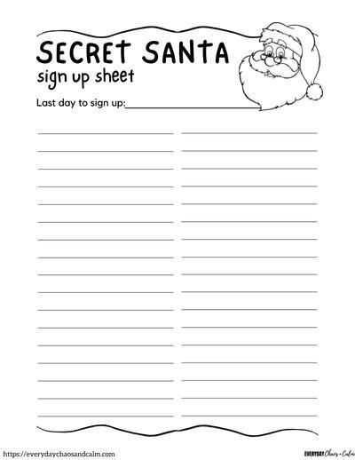 7 Free Printable Secret Santa Sign Up Sheets Artofit