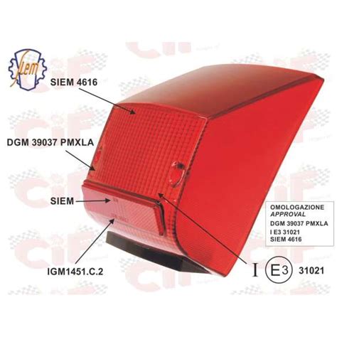 Gemma Corpo Luminoso Rosso Siem Per Fanale Posteriore Vespa PX 125 150