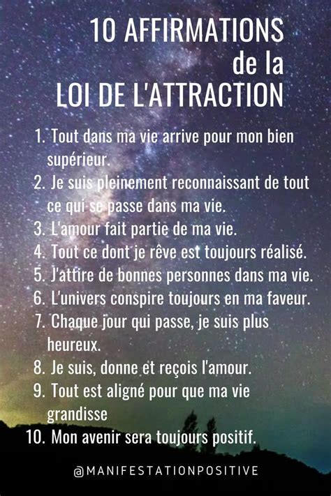 Top 10 Des Affirmations Positives Partie2 La Loi De L Attraction