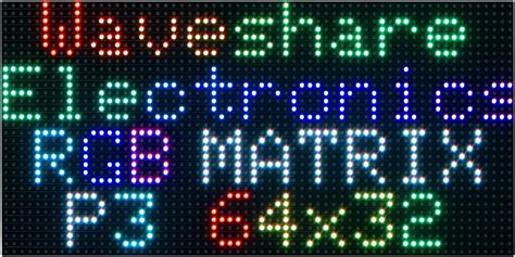 Waveshare RGB Full Color LED Matrix Panel 6432 Pixels Display Screen