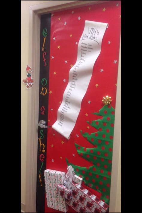 Elf On The Shelf Door Decorating Contest At Work Christmas We Won