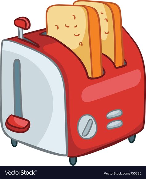 Cartoon home kitchen toaster Royalty Free Vector Image