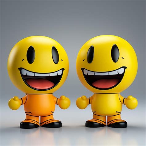 Premium Photo Two Yellow Smiley Faces With Black Eyes And One With A