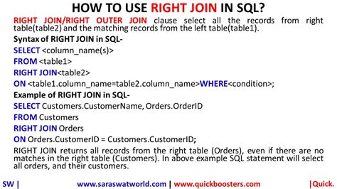 How To Use Right Join In Sql Saraswat World Source Of Knowledge