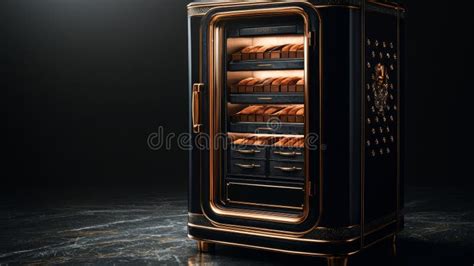 Striking Luxury Safe Features Polished Black Exterior Gold Accents