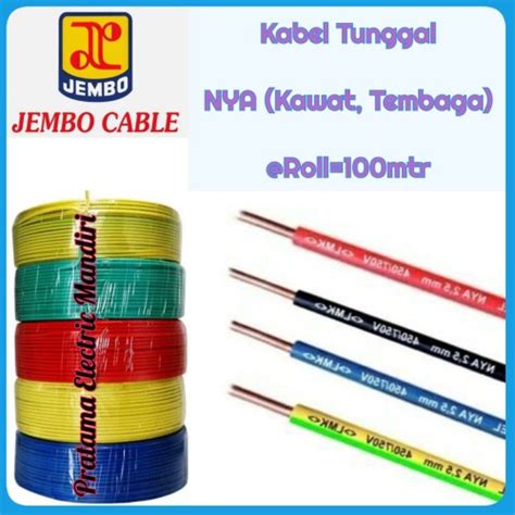 Jual Jembo Kabel Tunggal Kawat Cable Nya Mm Nya Mm Roll Mtr