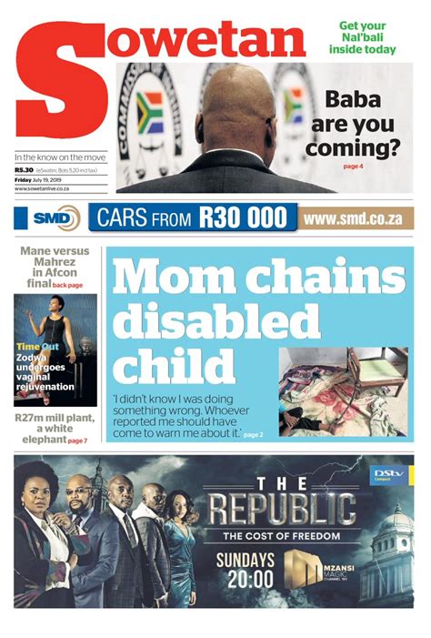 Sowetan Live On Twitter Grab Yourself A Copy Of Sowetan On Friday For