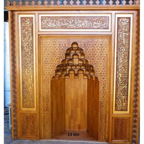 Jual Mihrab Masjid Kayu Jati Ukiran Kaligrafi Terbaru Tahun 2022