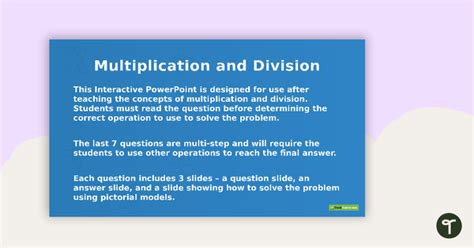 Multiplication And Division Which Operation Is It Interactive Powerpoint Teach Starter