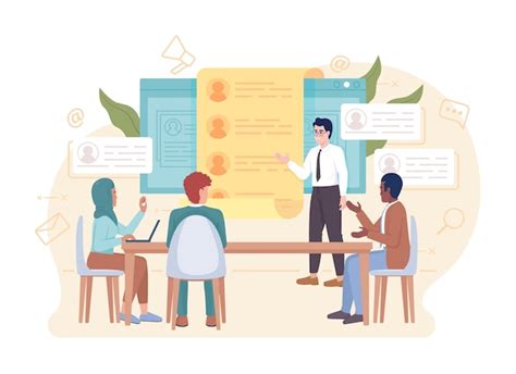 Premium Vector Candidate Discussion Flat Concept Vector Illustration