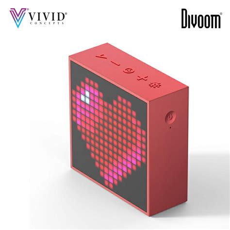 Divoom Timebox Evo Bluetooth Portable Speaker with Clock Alarm Programmable LED Display for ...