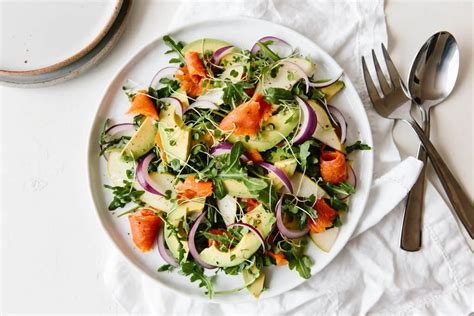 Smoked Salmon Avocado And Arugula Salad Downshiftology