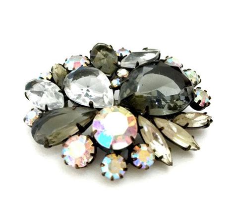 Reserved Barbara Schreiner Rhinestone Brooch Inverted Etsy Brooch