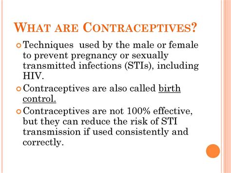 Contraceptive Methods Preventing Pregnancy And Stis Ppt Download