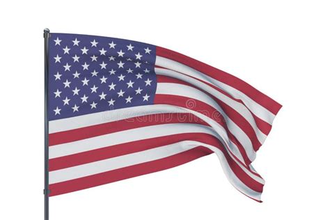 3d Illustration Waving Flags Of The World American Flag Isolated On White Background Stock