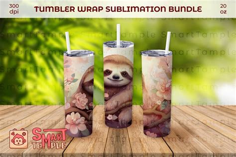 Sloth Wraps For Tumblers Sloth Drinkware Sloth Tumbler Wrap