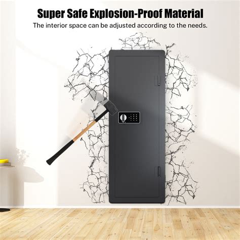 Seizeen Large Security Gun Safe, Heavy-Duty Steel In-Wall Cabinet for ...