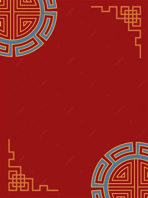 Simple Big Chinese Style Swastika Pattern Retro Red New Year Background