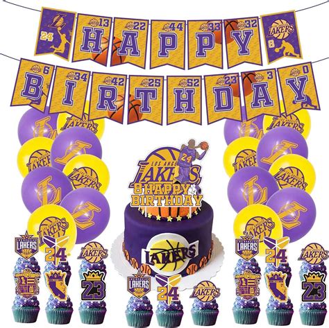 Lakers Kobe Decoraciones y suministros para fiesta de cumpleaños