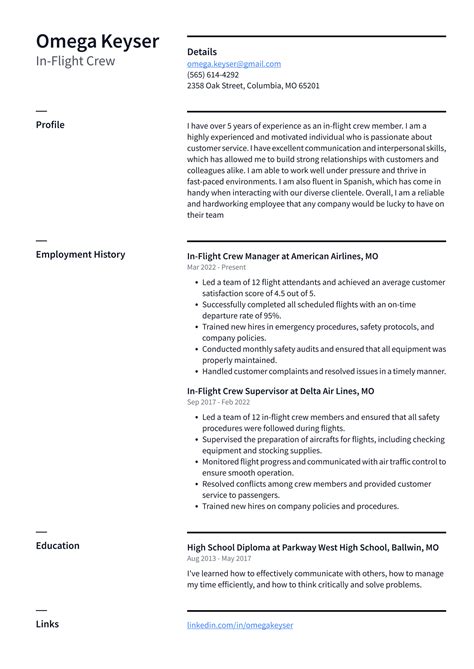 Flight Attendant Resume Example And Writing Guide Resumelawyer